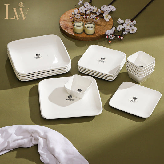 Triple White Plates Set