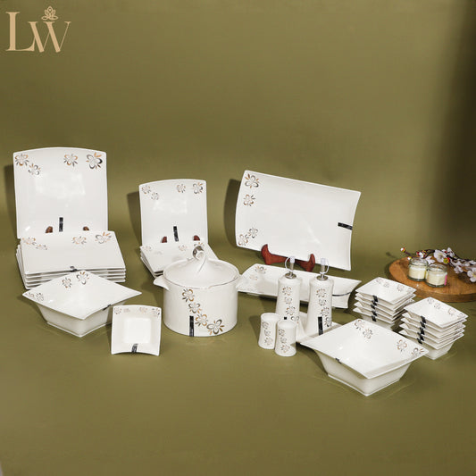 Littlewoods Blooming Square Dinner Set (35 Pcs)