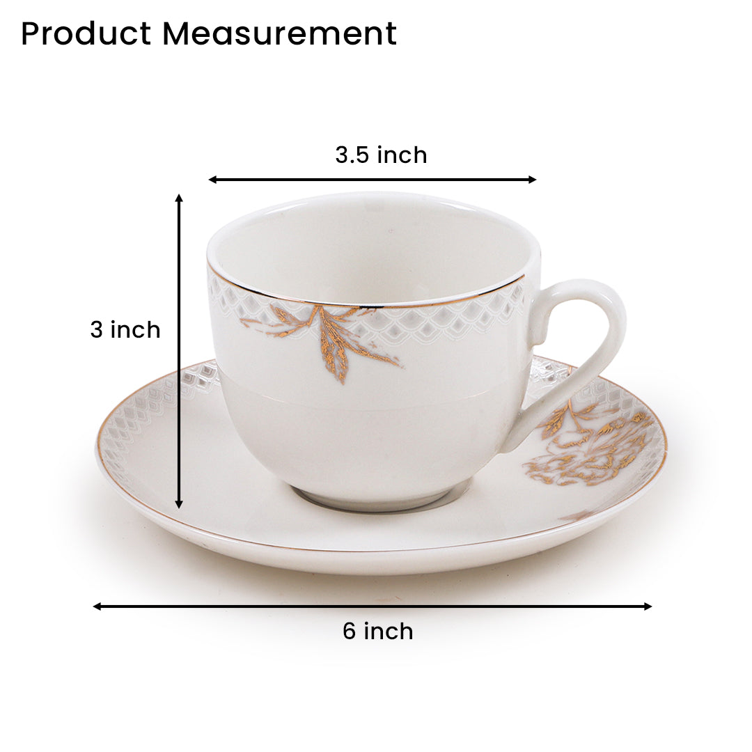 Amber Leaf Cup Saucer (Set of 6)
