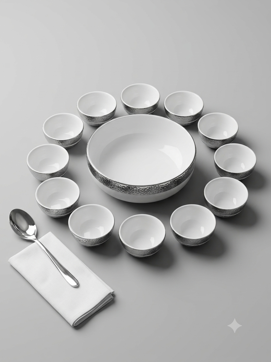 Littlewoods Hammer Silver Pudding Set