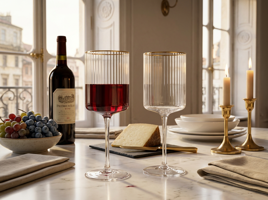 Signature Fluted Gold Line Wine Glass