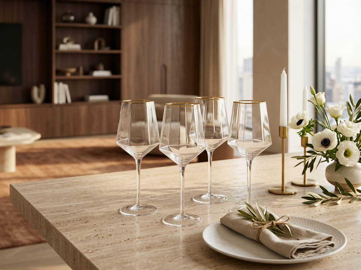 Signature Gold Prism Wine Glass
