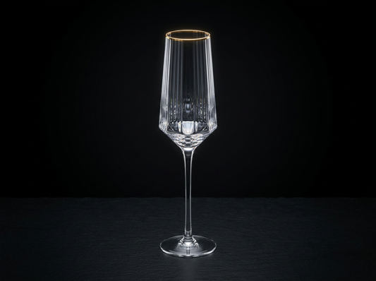 Signature Gold Prism Champagne Glass