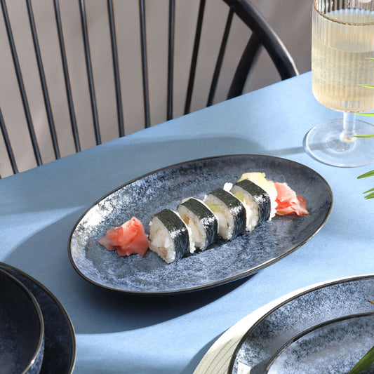Nebula blue Oval platter (Small)