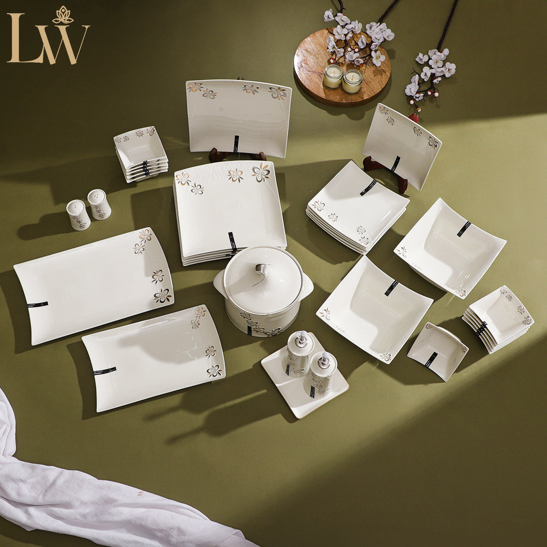 Littlewoods Blooming Square Dinner Set (35 Pcs)