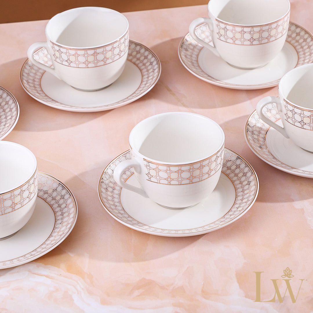 Celeste Honeycomb Cup Saucer (Set of 6)