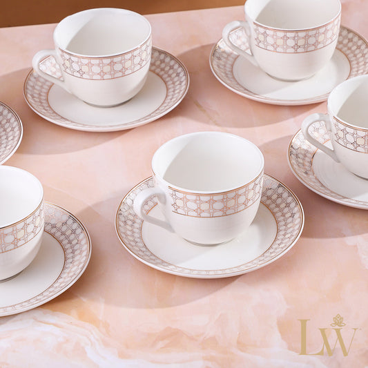 Celeste Honeycomb Cup Saucer (Set of 6)