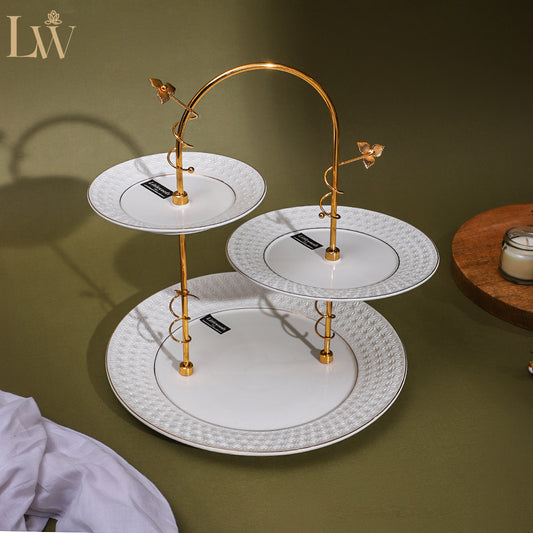 White Gold 3-Tier Serving Stand