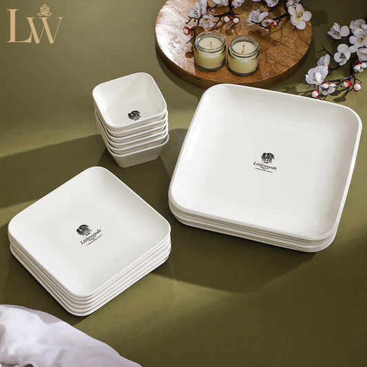 Triple White Plates Set