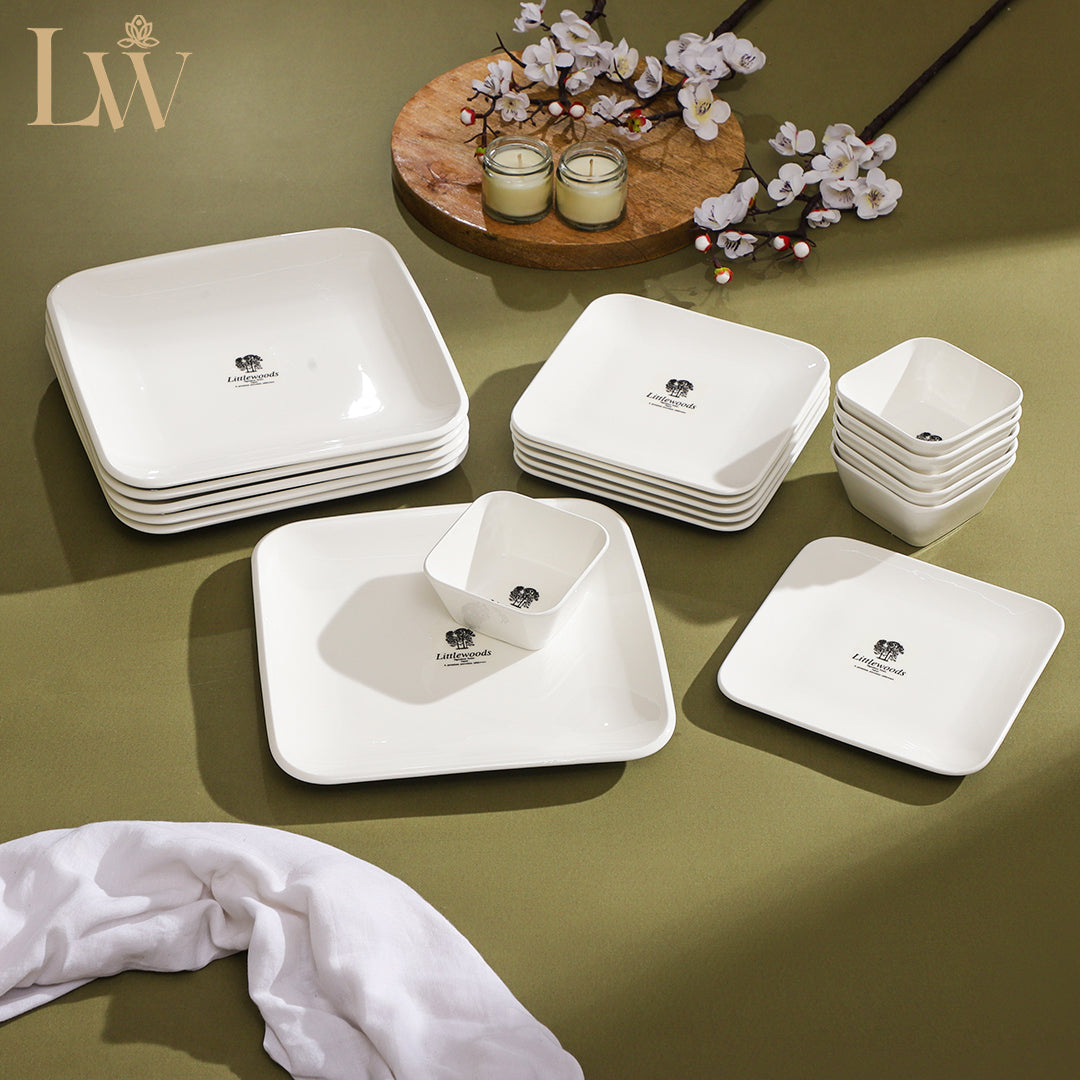 Triple White Plates Set