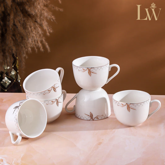 Amber Leaf Cup Saucer (Set of 6)