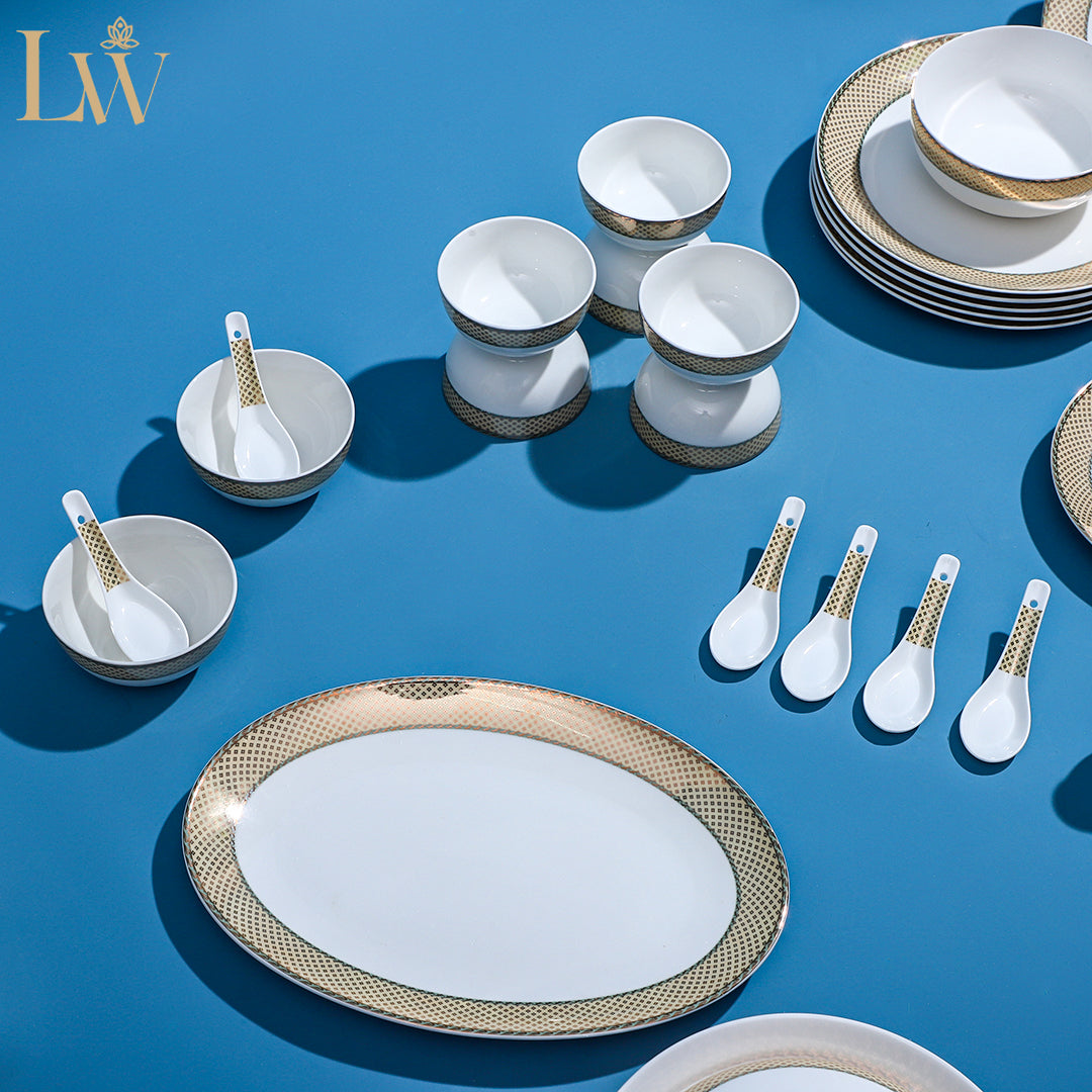 Amber Yellow 38 Piece Dinner Set