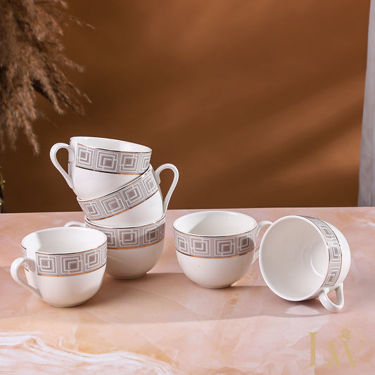 Quadrille Grey Cup Saucer (Set of 6)