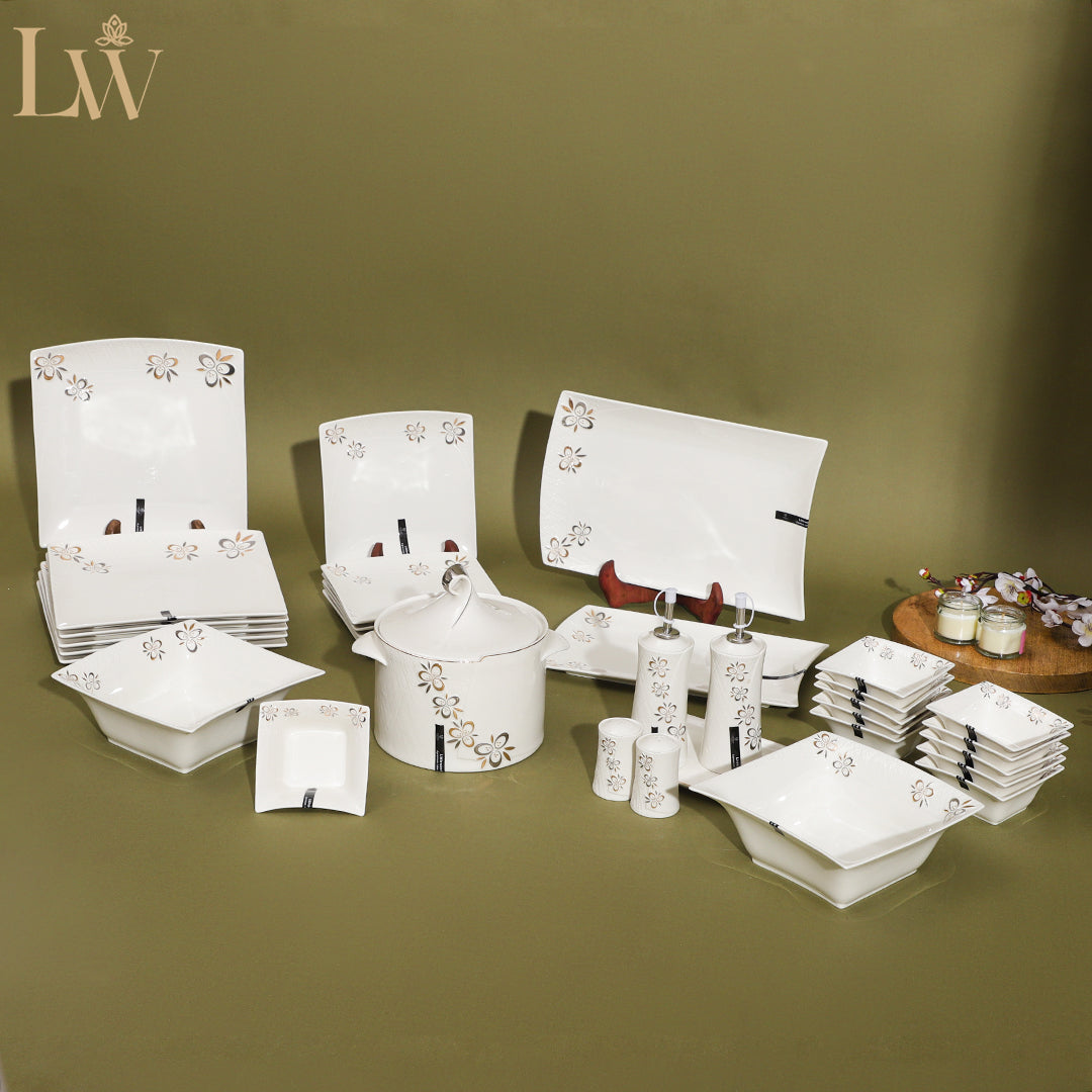 Littlewoods Blooming Square Dinner Set (35 Pcs)