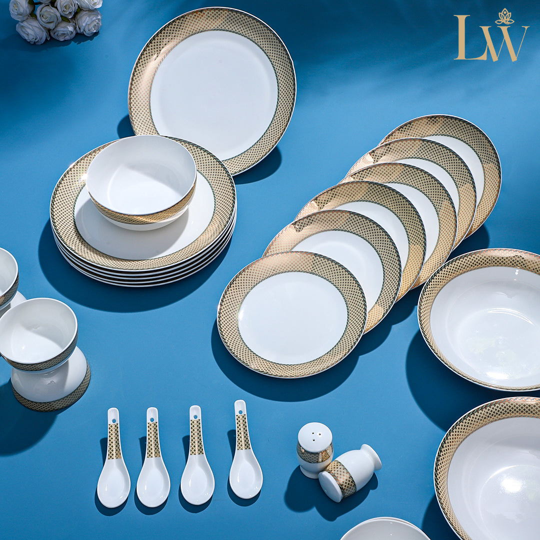 Amber Yellow 38 Piece Dinner Set