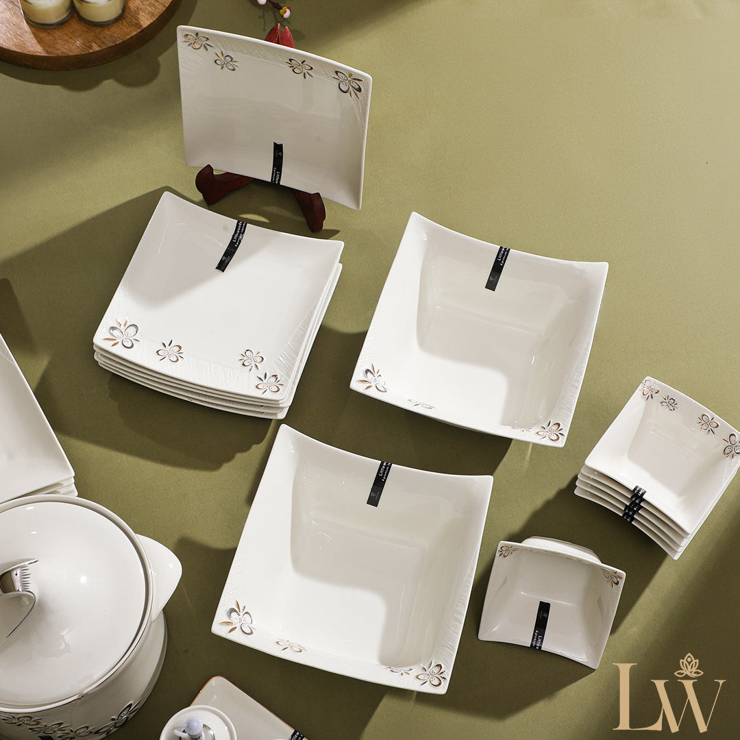 Littlewoods Blooming Square Dinner Set (35 Pcs)