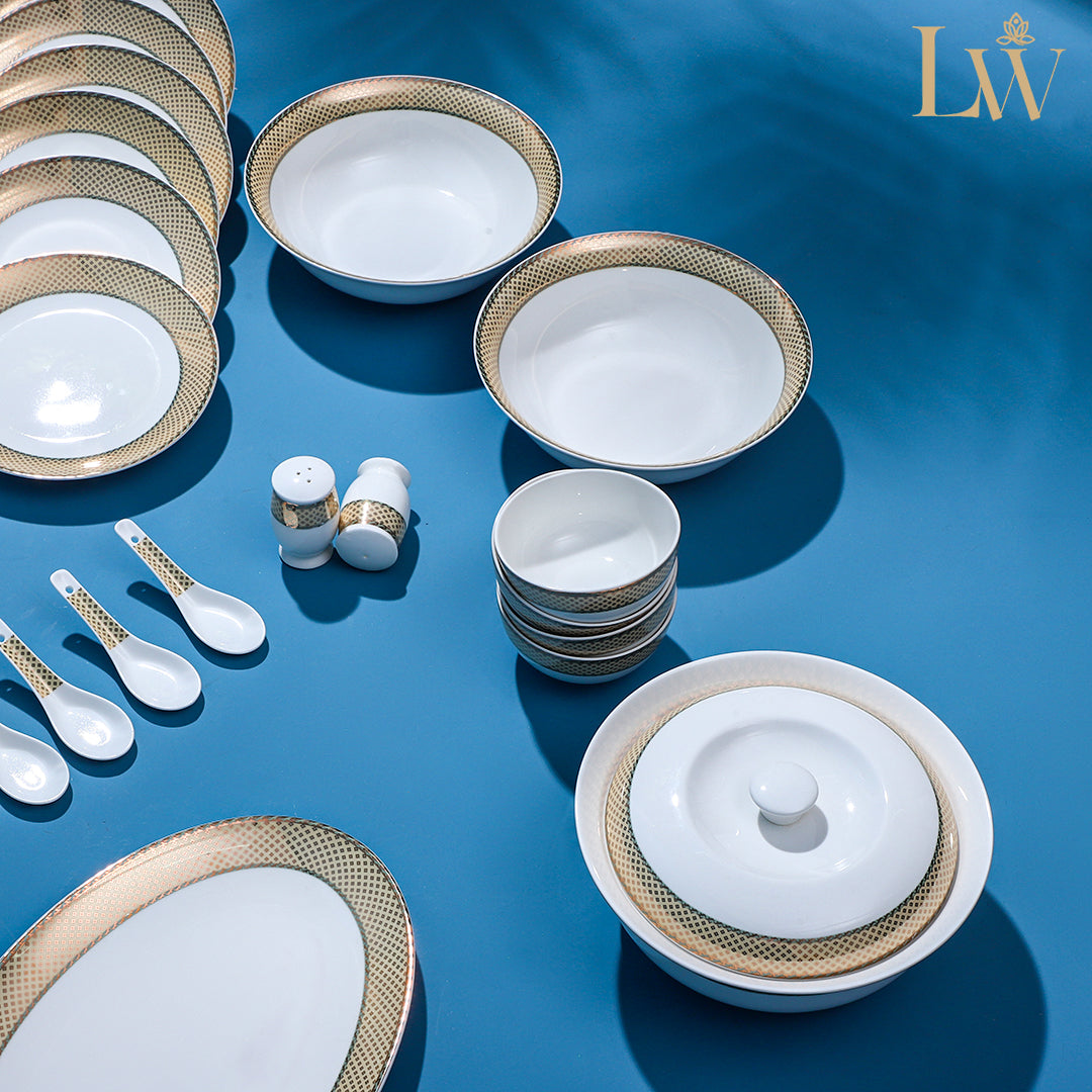 Amber Yellow 38 Piece Dinner Set