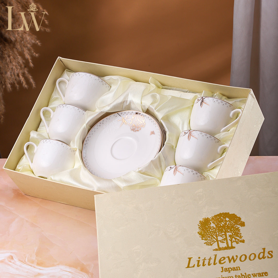 Amber Leaf Cup Saucer (Set of 6)