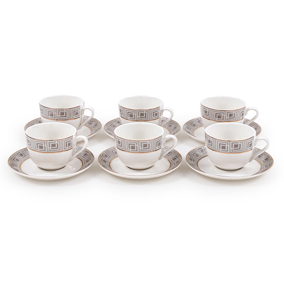 Quadrille Grey Cup Saucer (Set of 6)