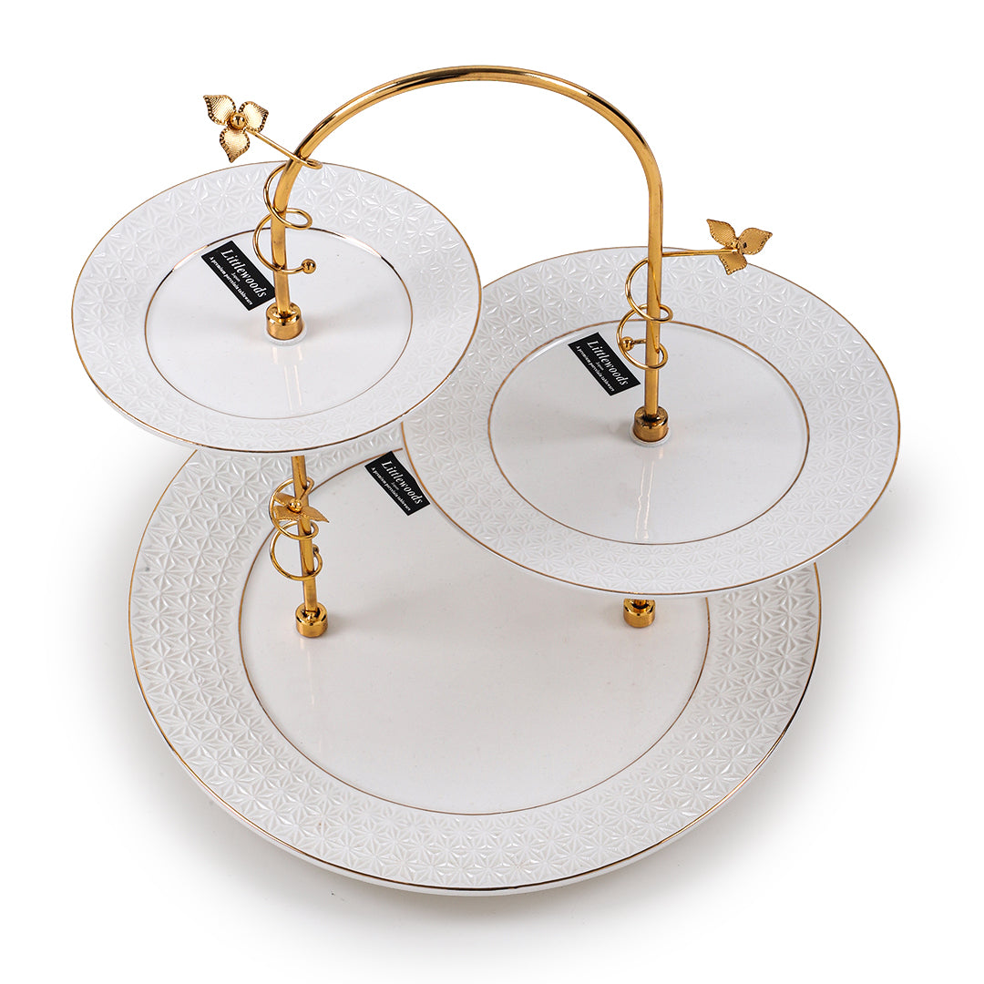 White Gold 3-Tier Serving Stand