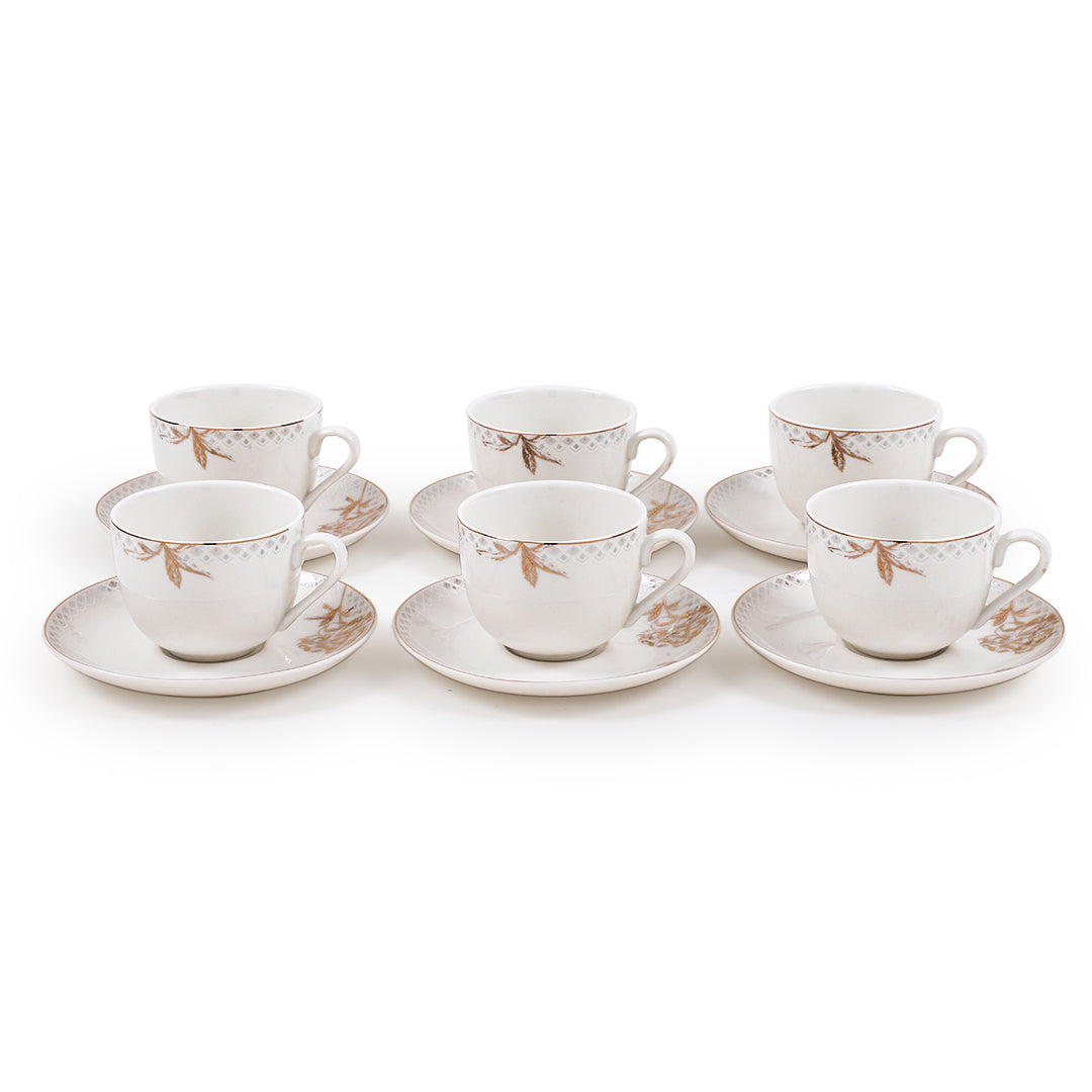 Amber Leaf Cup Saucer (Set of 6)