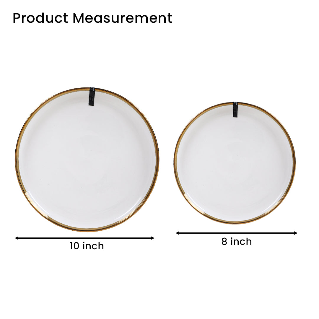 Ceramic Marble Grey Gold 35 Piece Dinner Set