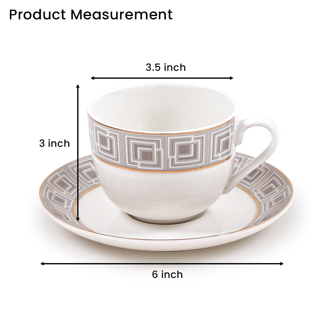 Quadrille Grey Cup Saucer (Set of 6)