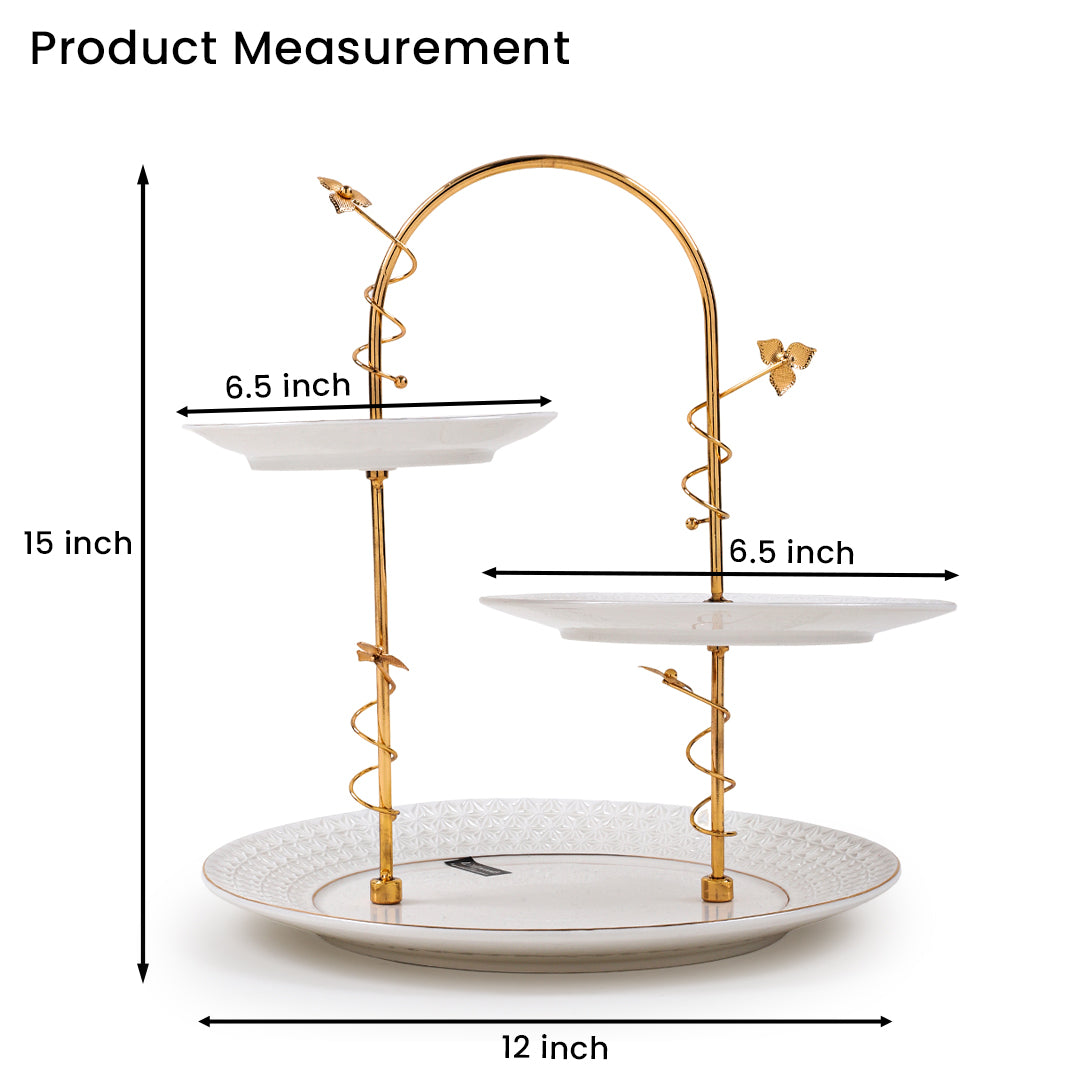 White Gold 3-Tier Serving Stand
