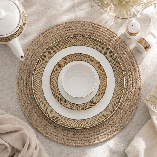 Amber Yellow 38 Piece Dinner Set