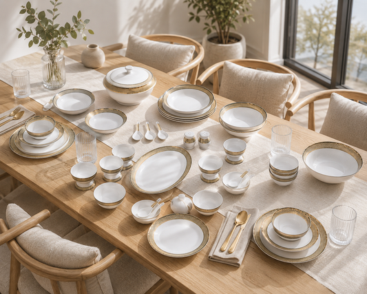 Amber Yellow 38 Piece Dinner Set