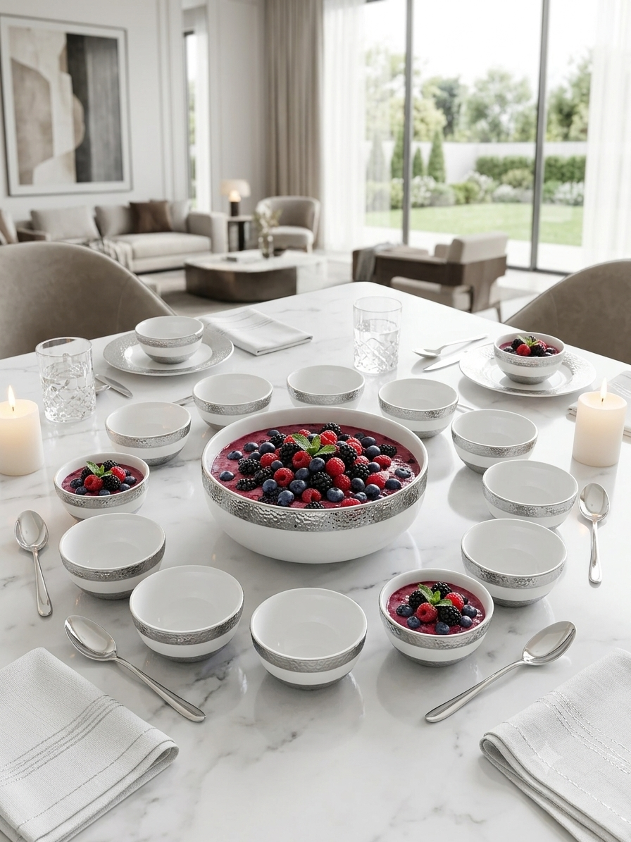 Littlewoods Hammer Silver Pudding Set