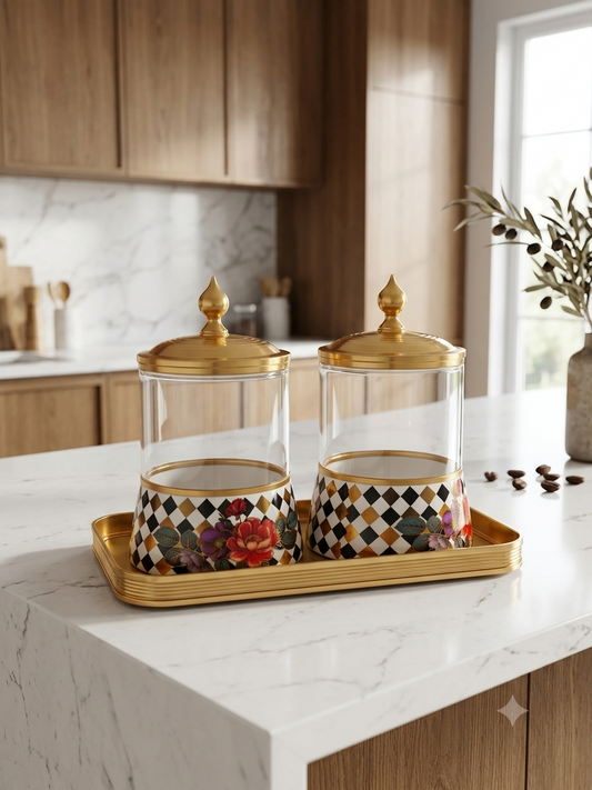 Littlewoods Aurelia Check & Blossom Jar
