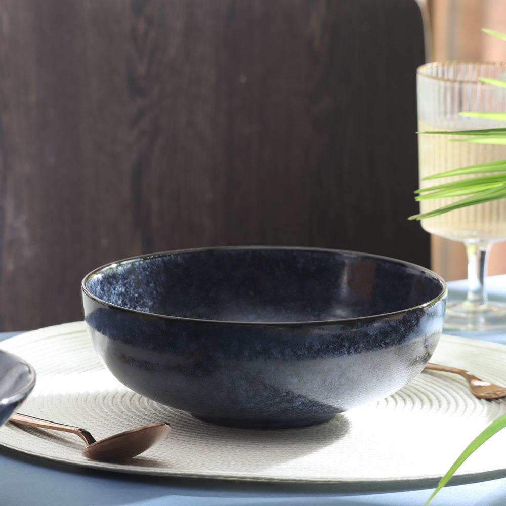 Nebula Blue Round Serving Bowl