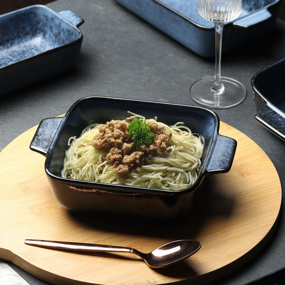 Nebula blue Sqaure Serving Dishes (Set of 3)