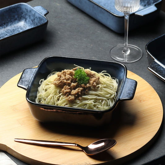 Nebula blue Sqaure Serving Dishes (Set of 3)