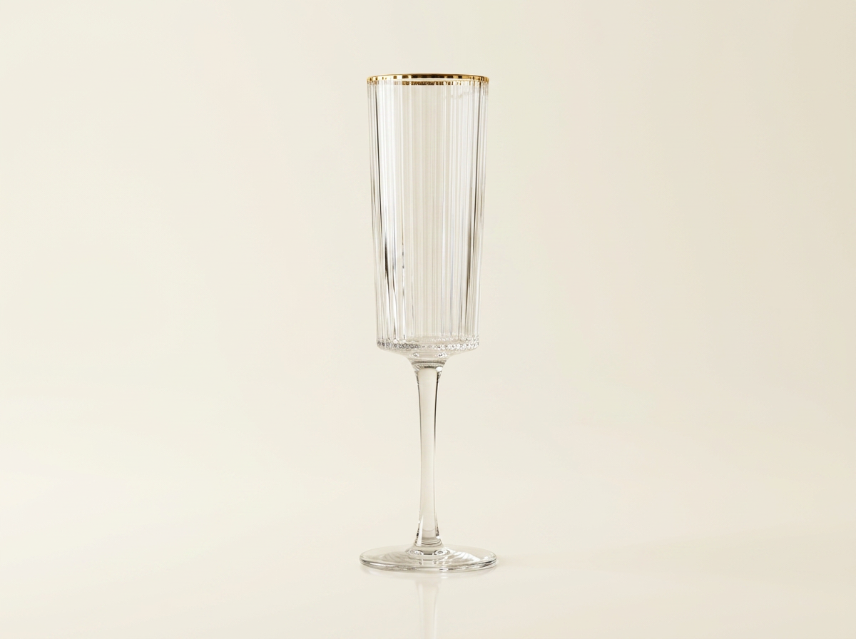 Signature Fluted Gold Line Champagne Glass