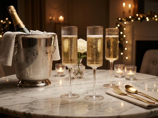 Signature Fluted Gold Line Champagne Glass