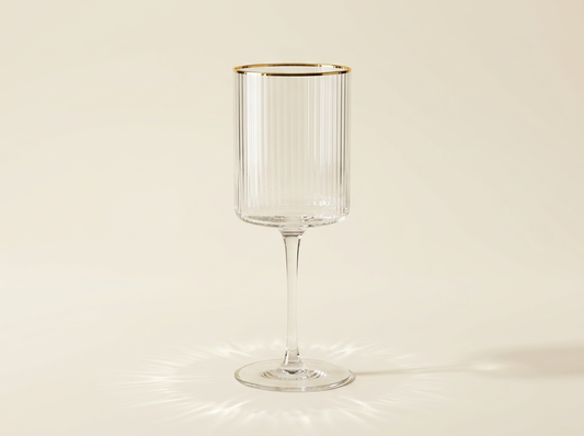 Signature Fluted Gold Line Wine Glass