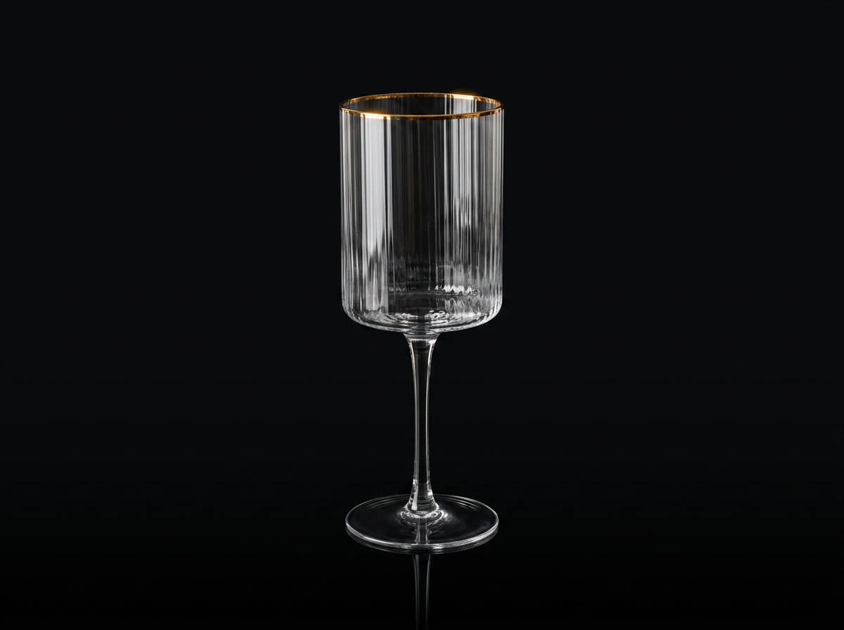 Signature Fluted Gold Line Wine Glass