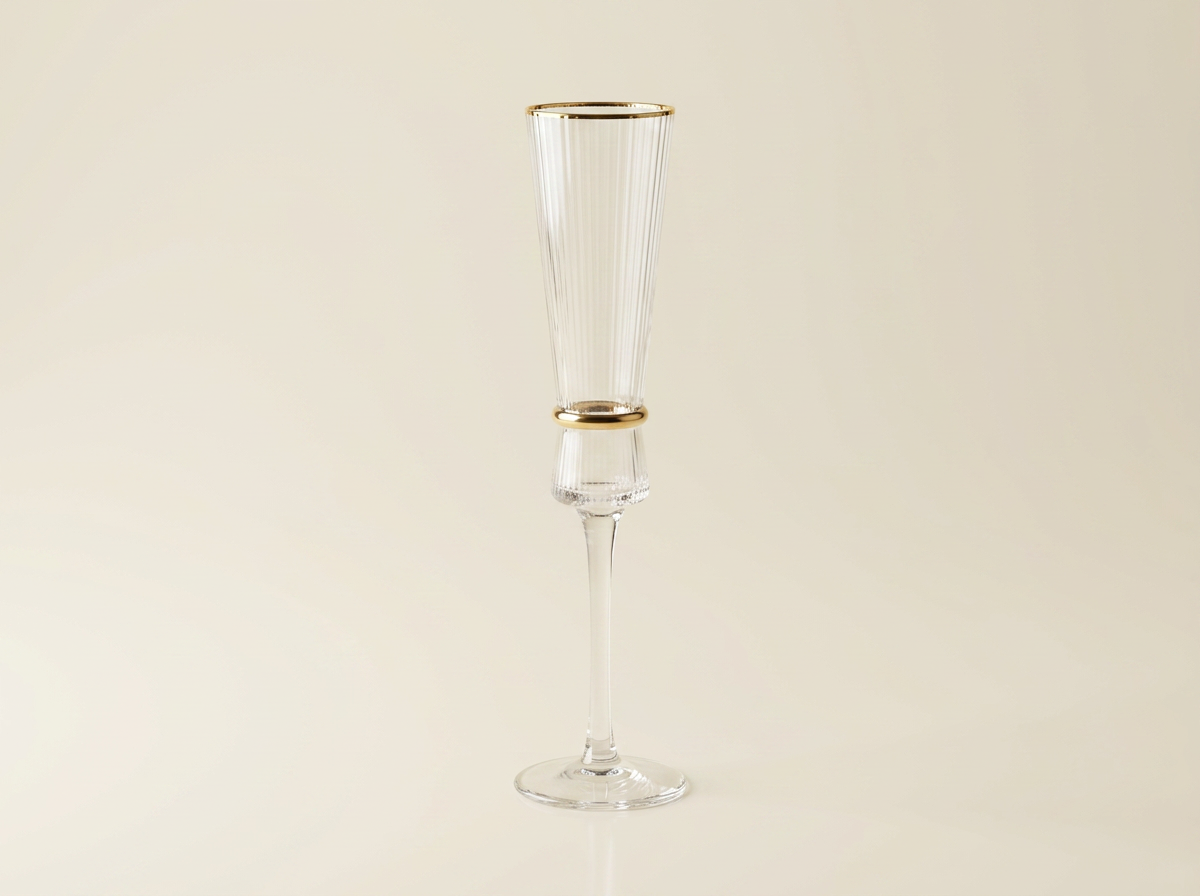 Signature Gold Ring Champagne Glass