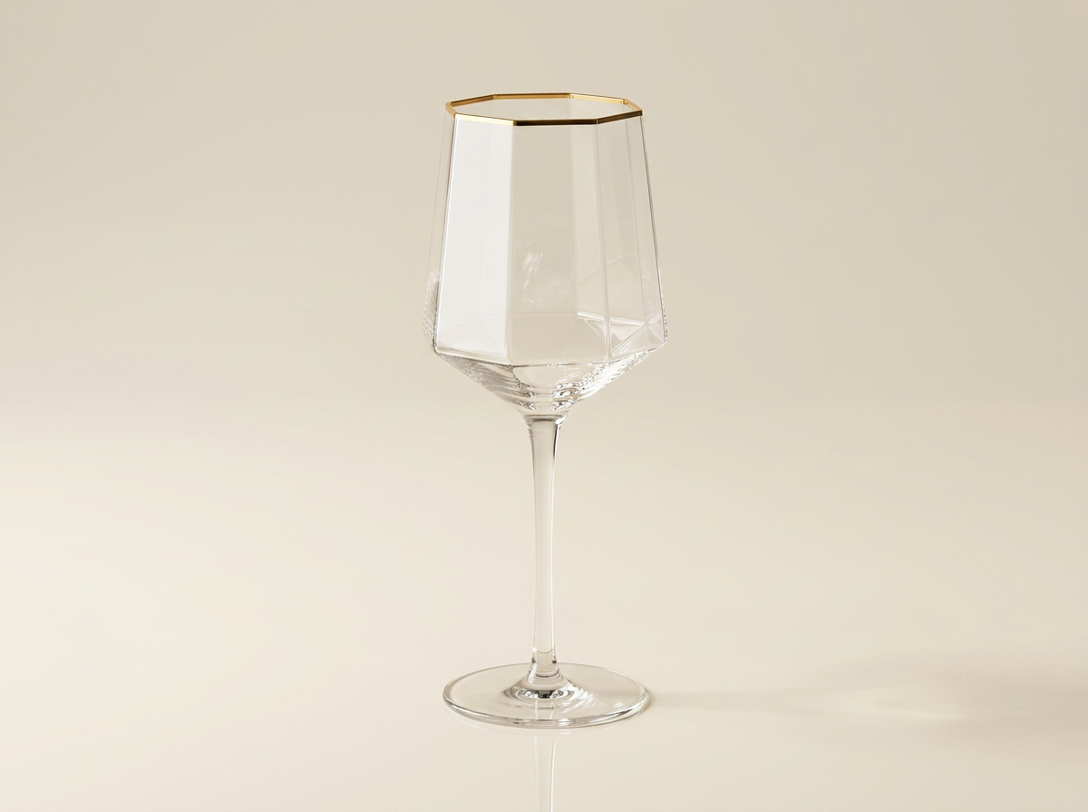 Signature Gold Prism Wine Glass