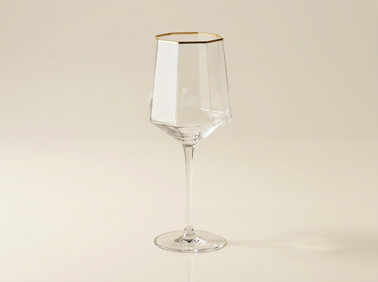 Signature Gold Prism Wine Glass