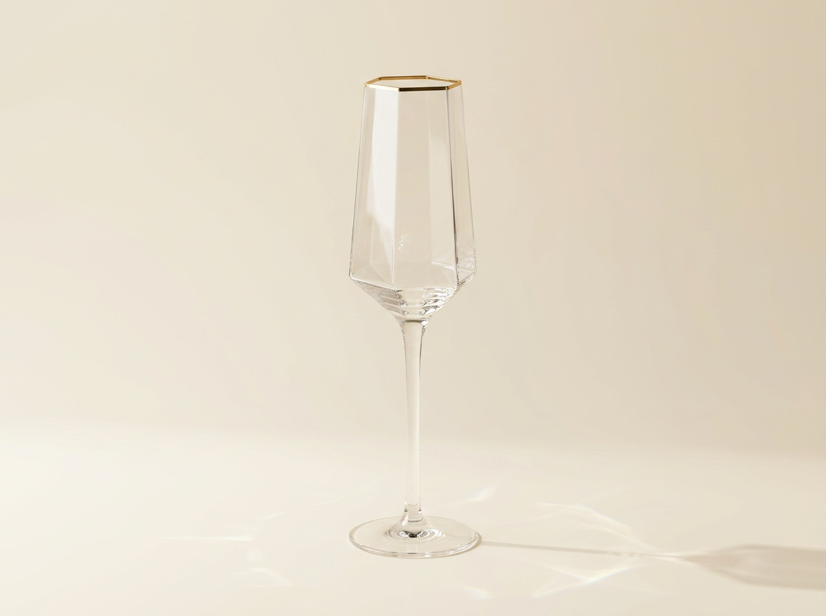 Signature Gold Prism Champagne Glass