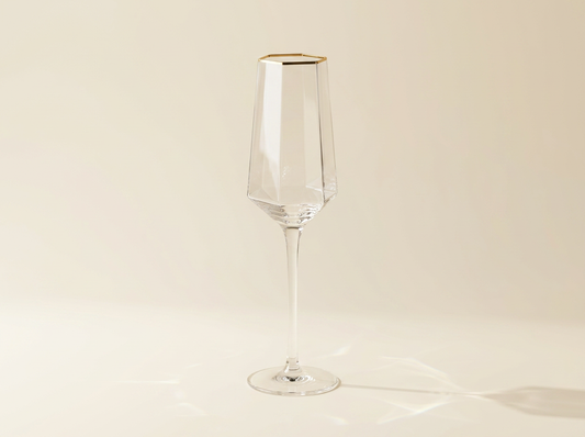 Signature Gold Prism Champagne Glass