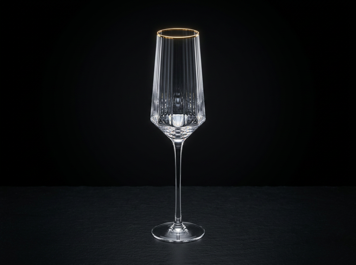 Signature Gold Prism Champagne Glass