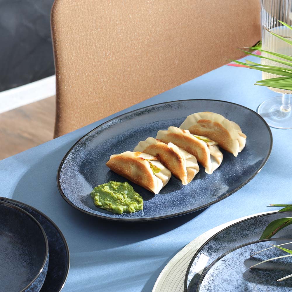 Nebula blue Oval platter (Large)