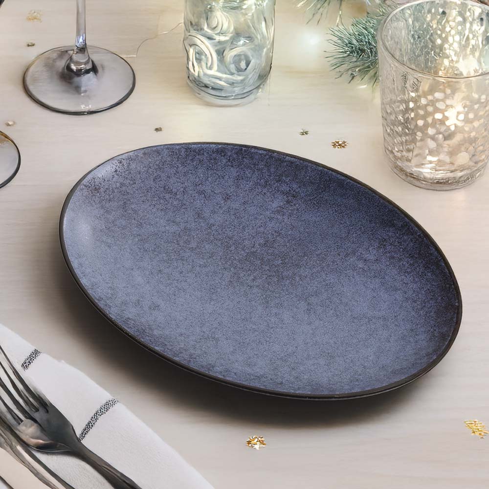 Nebula blue Oval platter (Large)