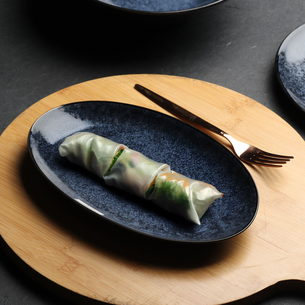 Nebula blue Oval platter (Small)