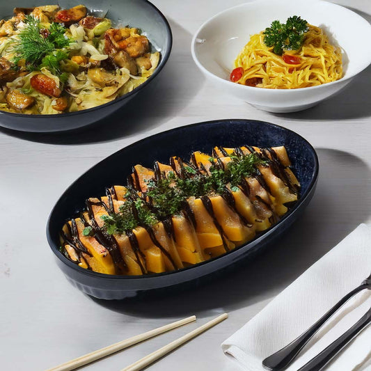 Nebula blue Oval Serving bowl (Small)