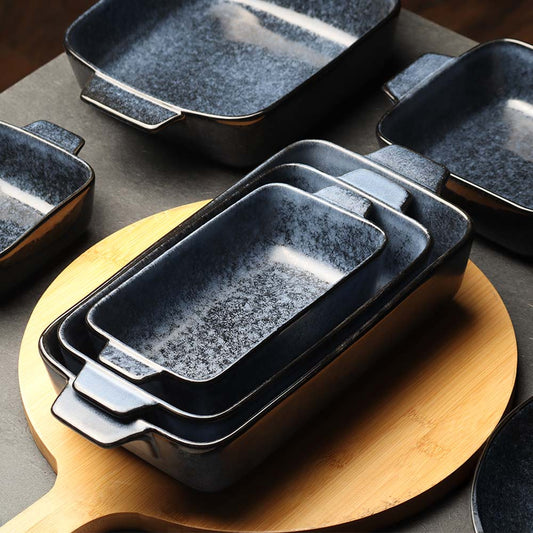 Nebula blue Rectangle Serving Dishes (Set of 3)